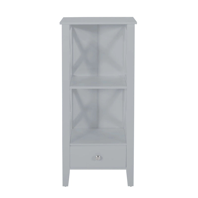 Étagère de rangement de salle de bain en bois manufacturé Loverin avec tiroir par