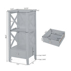 Étagère de rangement de salle de bain en bois manufacturé Loverin avec tiroir par