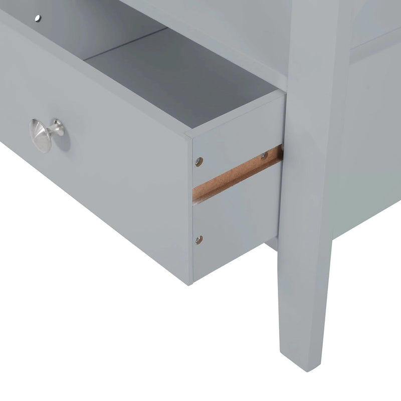 Étagère de rangement de salle de bain en bois manufacturé Loverin avec tiroir par