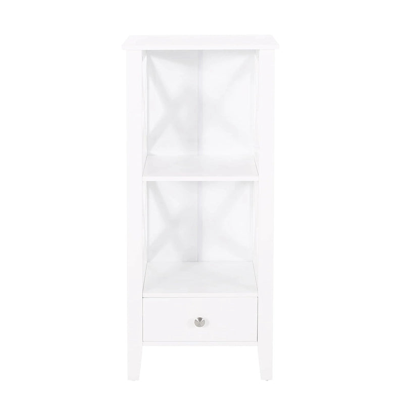 Étagère de rangement de salle de bain en bois manufacturé Loverin avec tiroir par