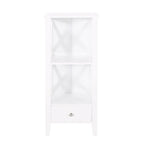 Étagère de rangement de salle de bain en bois manufacturé Loverin avec tiroir par