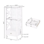Étagère de rangement de salle de bain en bois manufacturé Loverin avec tiroir par