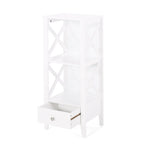 Étagère de rangement de salle de bain en bois manufacturé Loverin avec tiroir par