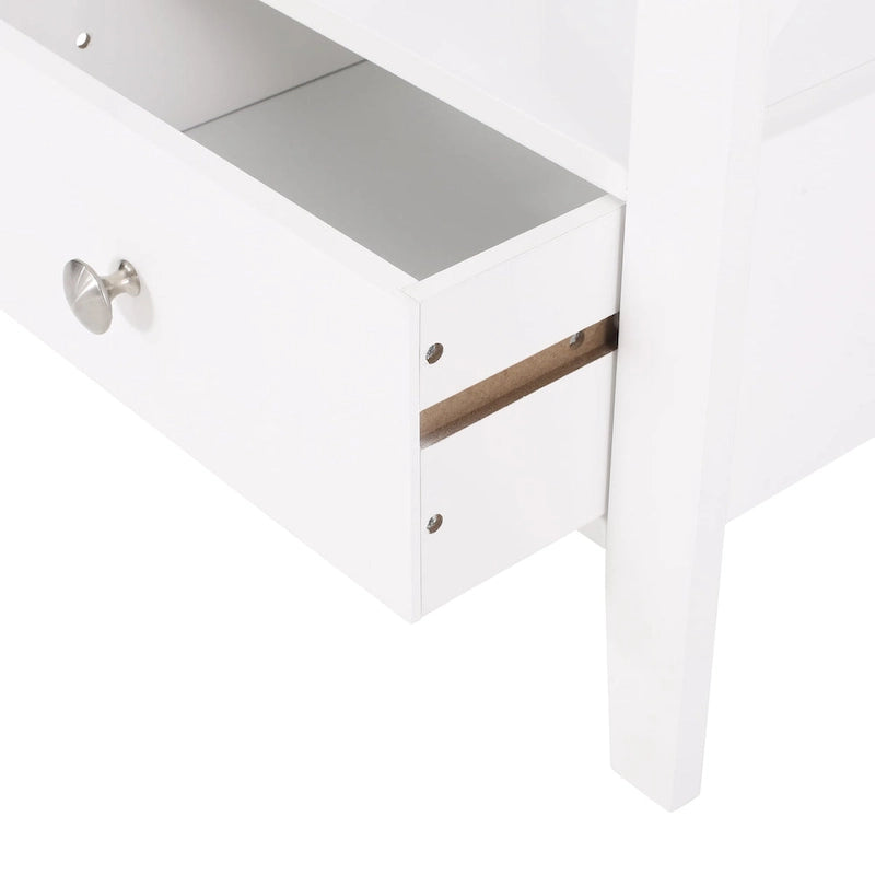 Étagère de rangement de salle de bain en bois manufacturé Loverin avec tiroir par