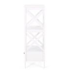 Étagère de rangement de salle de bain en bois manufacturé Loverin avec tiroir par