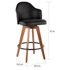 Tabouret de comptoir Valsatra Mid-century Modern