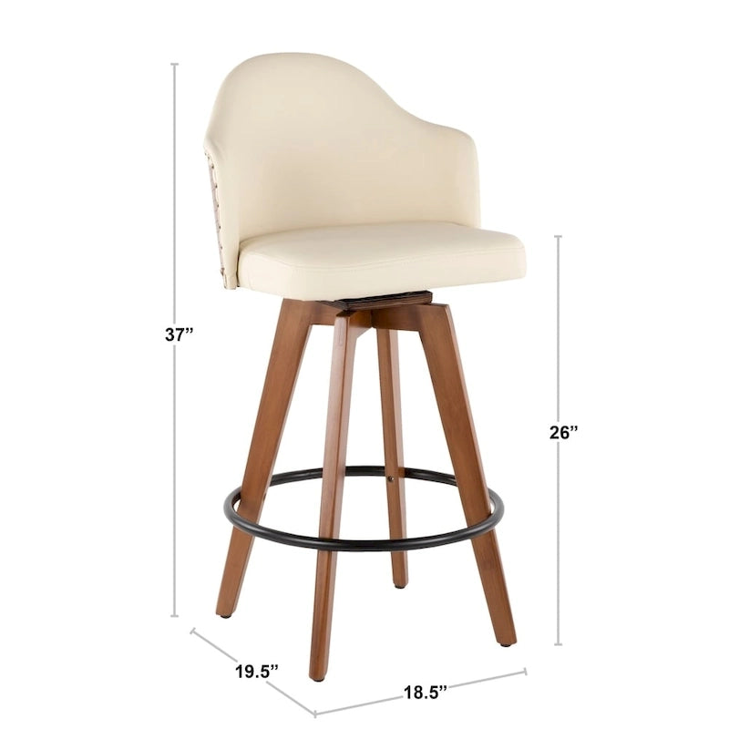 Tabouret de comptoir Valsatra Mid-century Modern