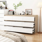 Commode à 9 Tiroirs, Blanc, Meuble de Rangement avec Tiroirs, Organisateur de Rangement, Armoire