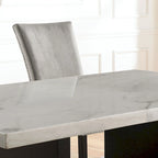 Table à manger Cots Farmhouse en marbre blanc de 70 po