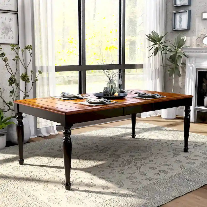  Levole Two-tone 78-inch Expandable Dining Table