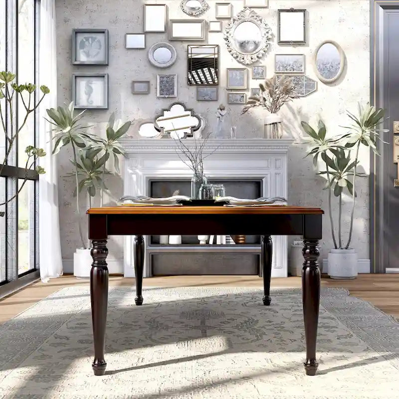 Table à manger extensible bicolore Levole de 198 cm