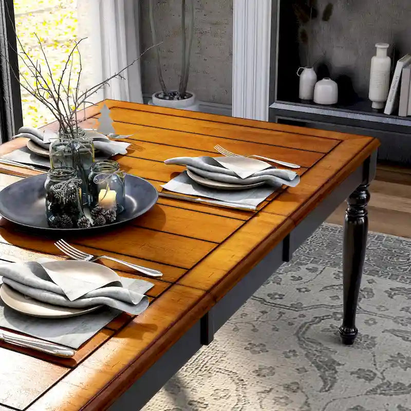 Table à manger extensible bicolore Levole de 198 cm