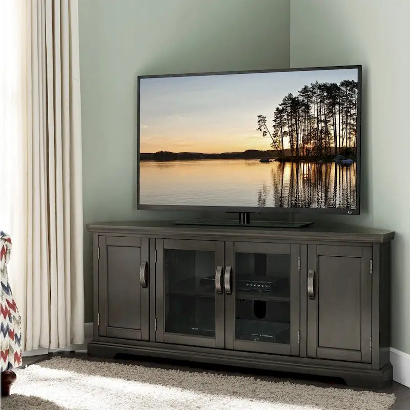  84386 Corner TV Stand with Enclosed Storage