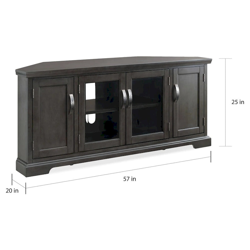 84386 Meuble TV d'angle avec rangement fermé