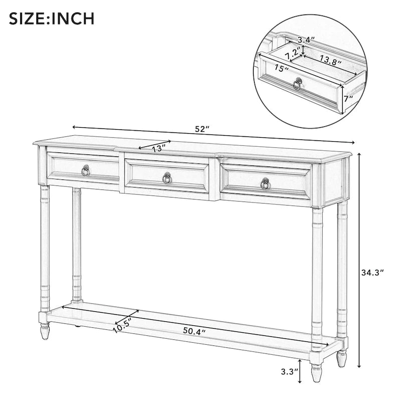 Console Table Sofa Table avec Tiroirs