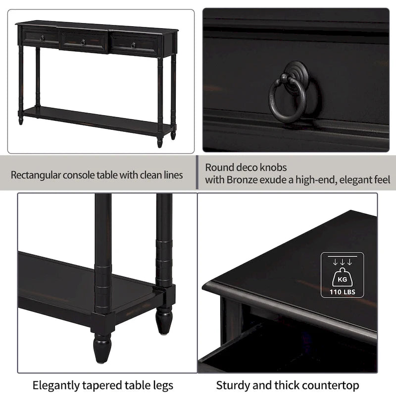 Console Table Sofa Table avec Tiroirs