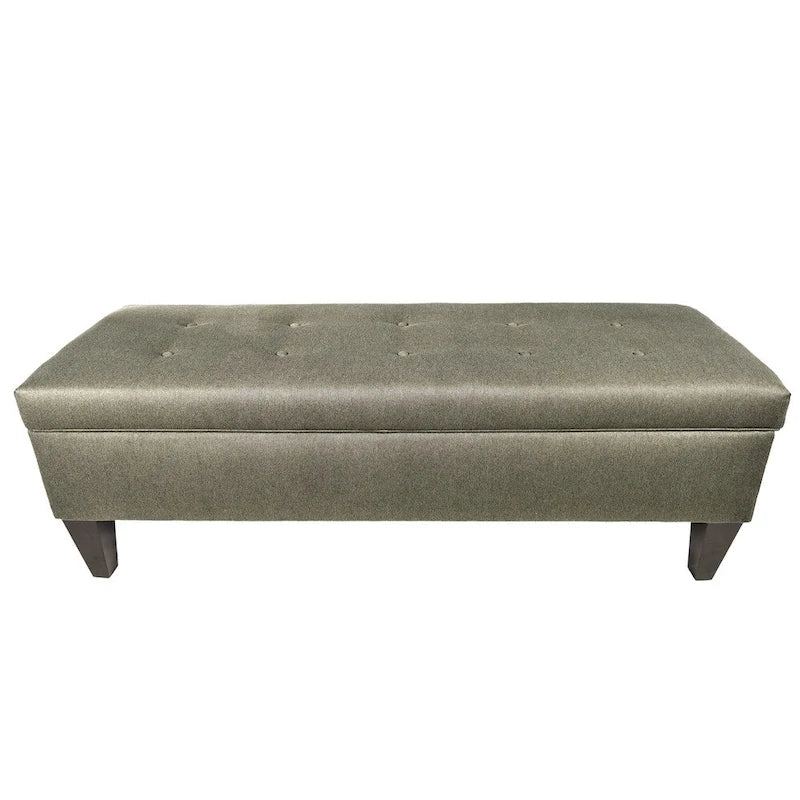 Banc de rangement ottoman long Brooke Dawson7 capitonné à 10 boutons