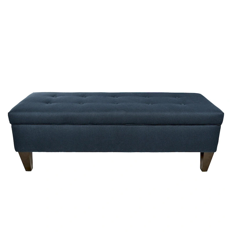 Banc de rangement ottoman long Brooke Dawson7 capitonné à 10 boutons