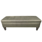 Banc de rangement ottoman long Brooke Dawson7 capitonné à 10 boutons