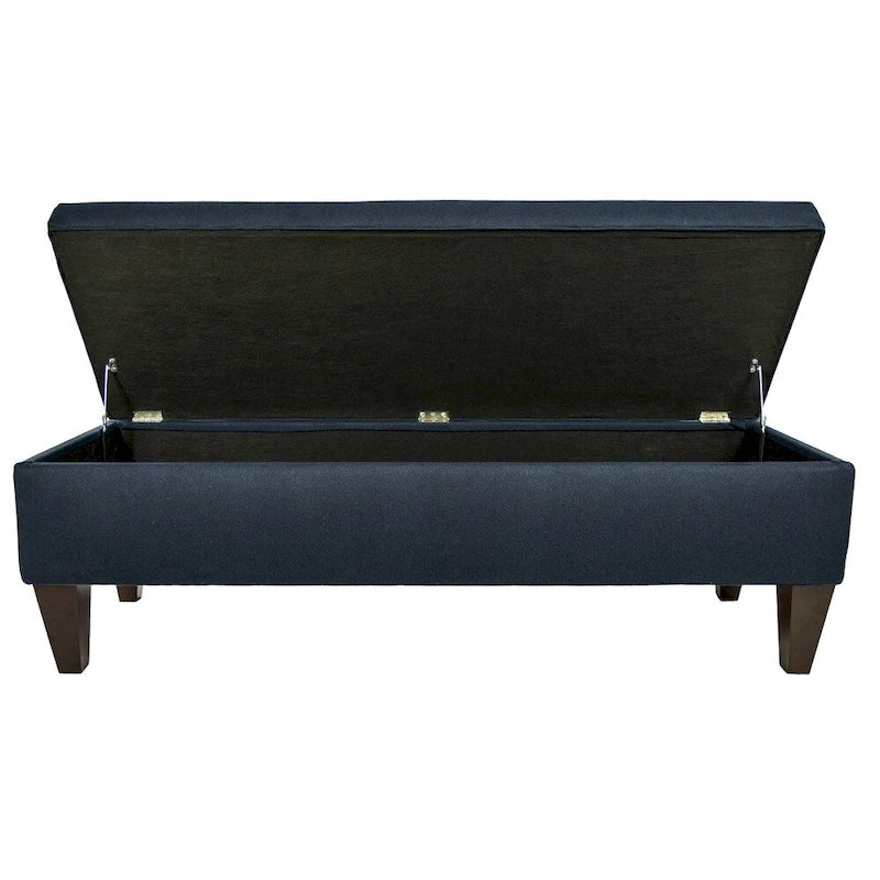 Banc de rangement ottoman long Brooke Dawson7 capitonné à 10 boutons