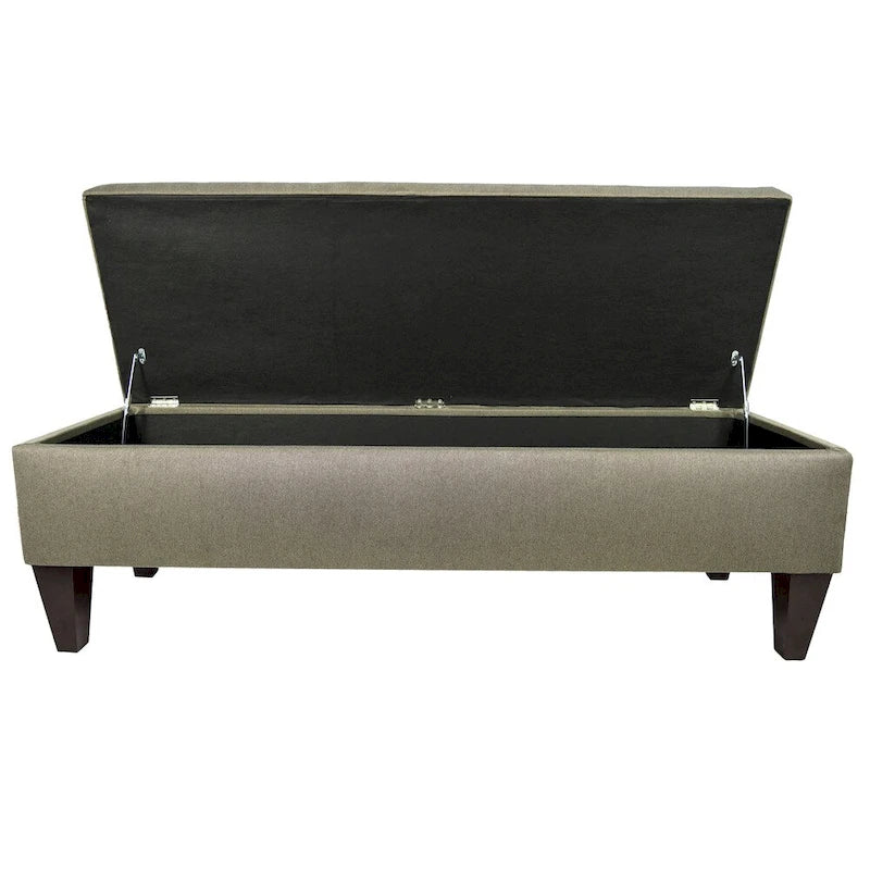 Banc de rangement ottoman long Brooke Dawson7 capitonné à 10 boutons