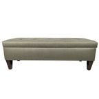 Banc de rangement ottoman long Brooke Dawson7 capitonné à 10 boutons