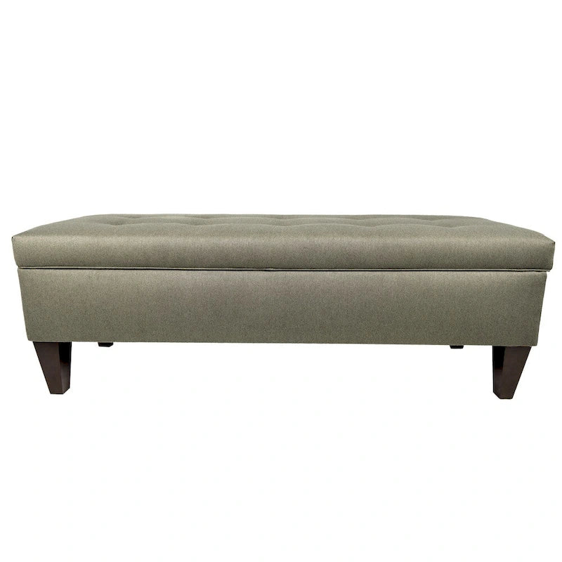 Banc de rangement ottoman long Brooke Dawson7 capitonné à 10 boutons