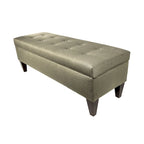 Banc de rangement ottoman long Brooke Dawson7 capitonné à 10 boutons