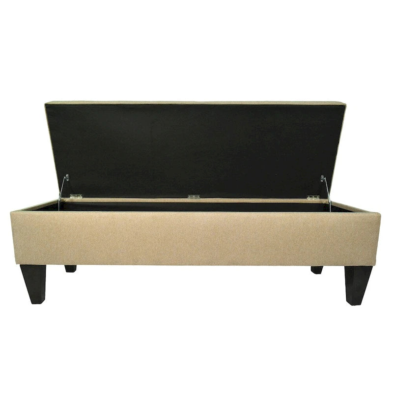 Banc de rangement ottoman long Brooke Dawson7 capitonné à 10 boutons