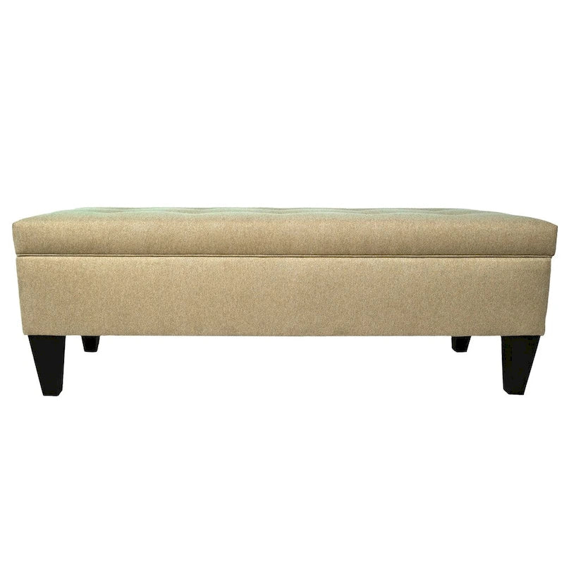 Banc de rangement ottoman long Brooke Dawson7 capitonné à 10 boutons