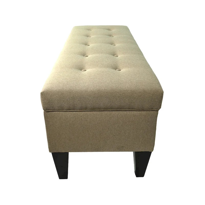 Banc de rangement ottoman long Brooke Dawson7 capitonné à 10 boutons