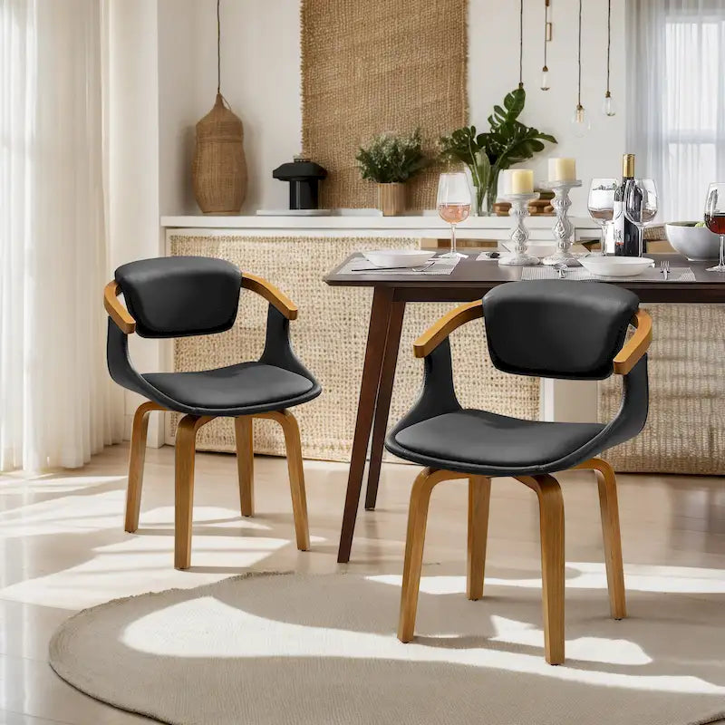 Chaises de salle à manger pivotantes style moderne du milieu du siècle (lot de 2)