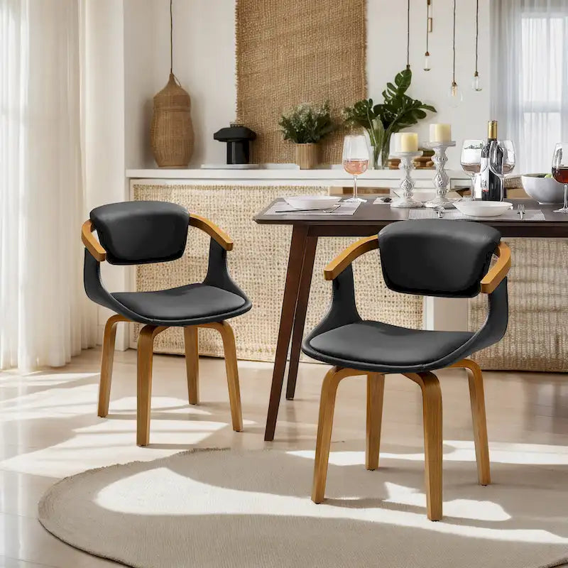 Chaises de salle à manger pivotantes style moderne du milieu du siècle (lot de 2)
