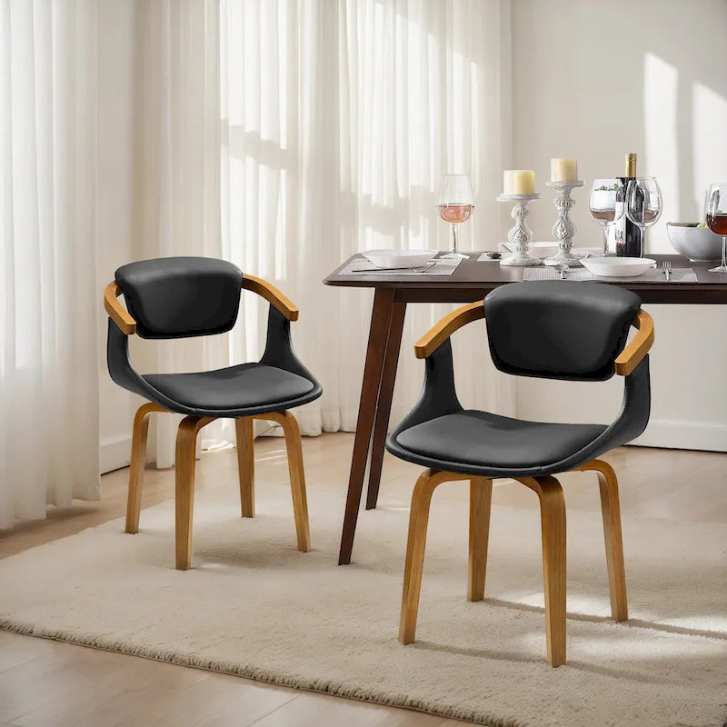 Chaises de salle à manger pivotantes style moderne du milieu du siècle (lot de 2)