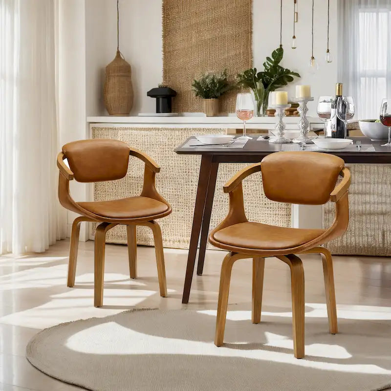 Chaises de salle à manger pivotantes style moderne du milieu du siècle (lot de 2)