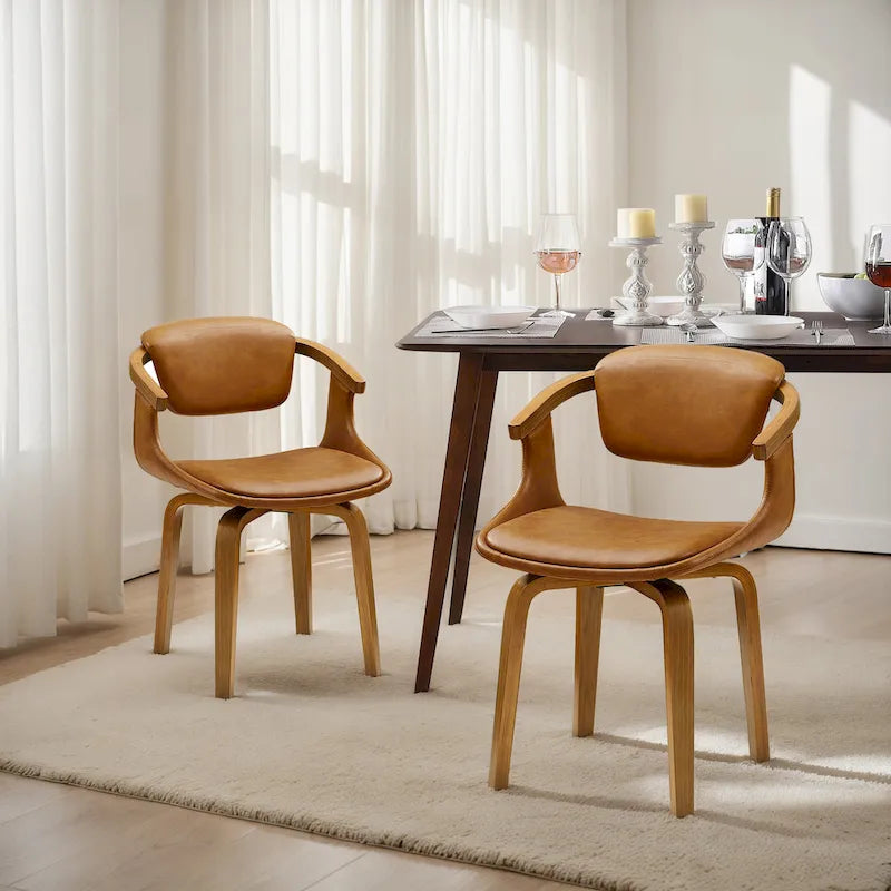 Chaises de salle à manger pivotantes style moderne du milieu du siècle (lot de 2)