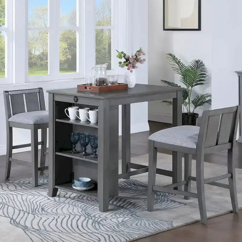 Ensemble de bar 3 pièces avec table à manger hauteur comptoir et 2 chaises