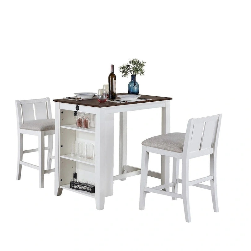 Ensemble de bar 3 pièces avec table à manger hauteur comptoir et 2 chaises