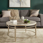 Table Egan Champagne Silver avec plateau en marbre par