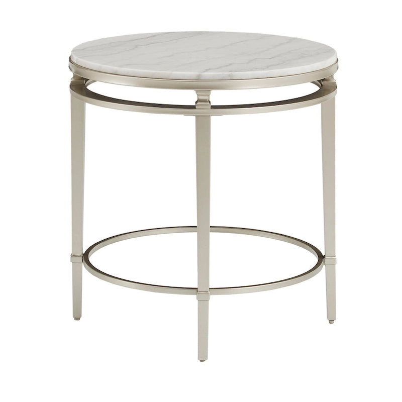 Table Egan Champagne Silver avec plateau en marbre par