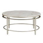 Table Egan Champagne Silver avec plateau en marbre par