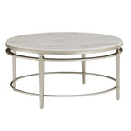Table Egan Champagne Silver avec plateau en marbre par