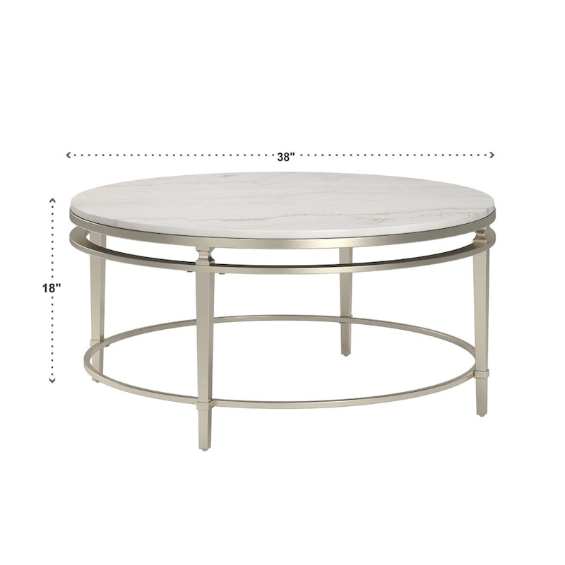 Table Egan Champagne Silver avec plateau en marbre par