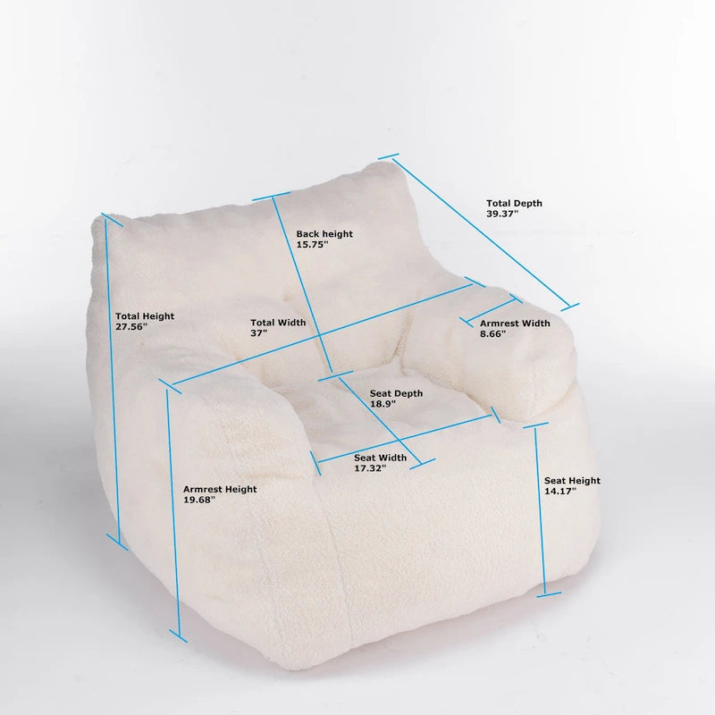 Pouf doux et touffeté en mousse avec tissu Teddy