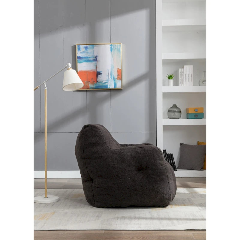 Pouf doux et touffeté en mousse avec tissu Teddy