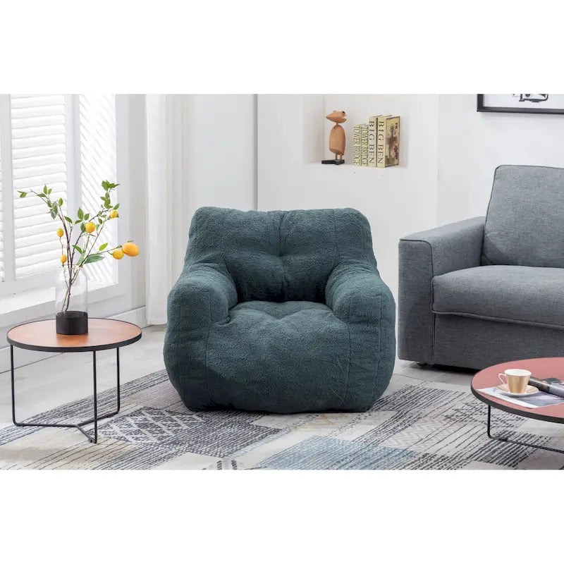 Pouf doux et touffeté en mousse avec tissu Teddy