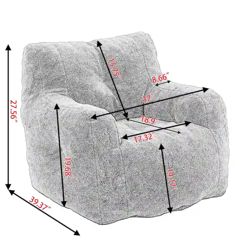 Pouf doux et touffeté en mousse avec tissu Teddy