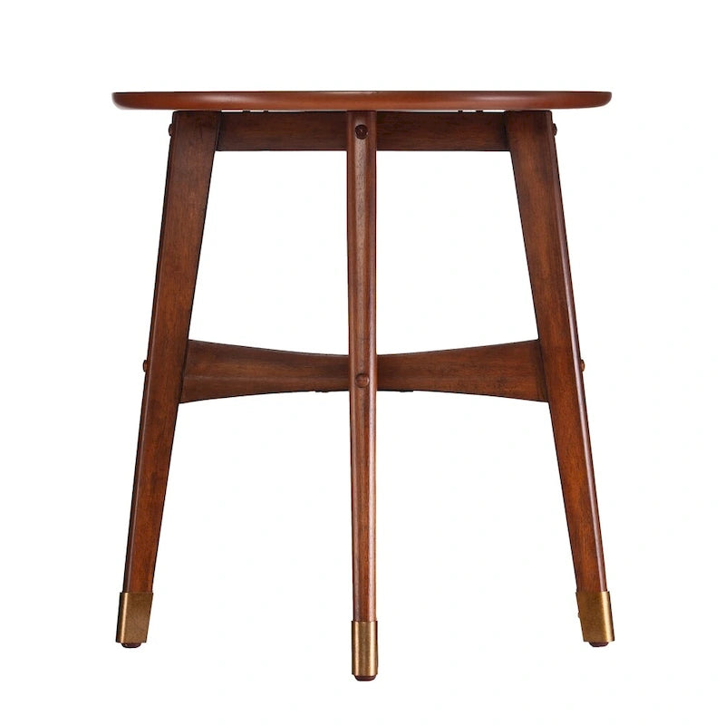 Table d'appoint en bois moderne du milieu du siècle Morgenstern Round