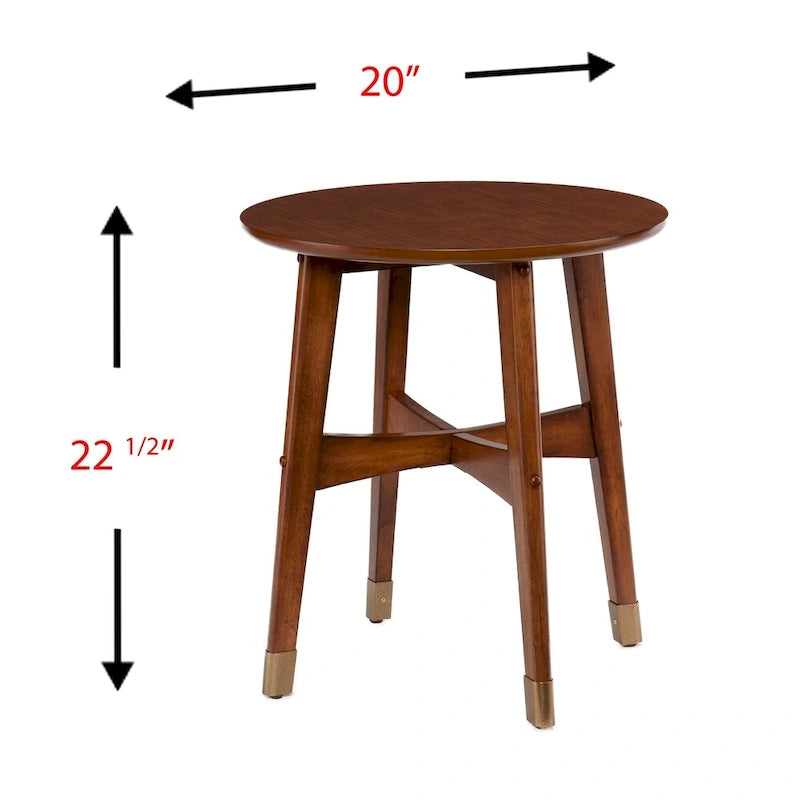 Table d'appoint en bois moderne du milieu du siècle Morgenstern Round