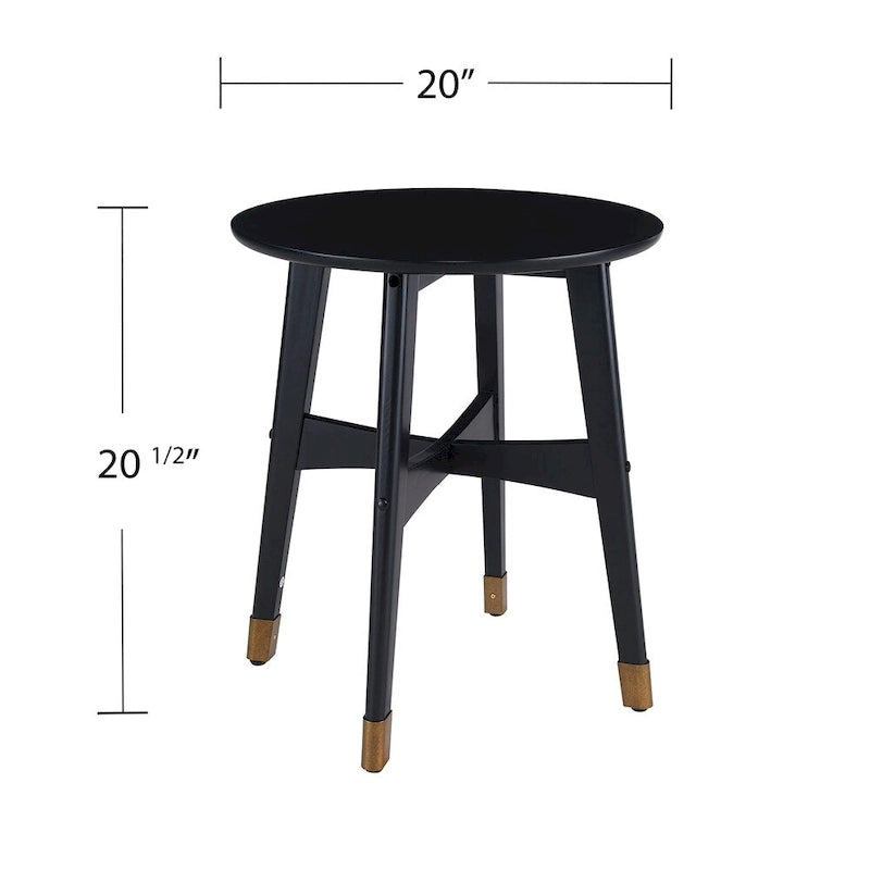 Table d'appoint en bois moderne du milieu du siècle Morgenstern Round